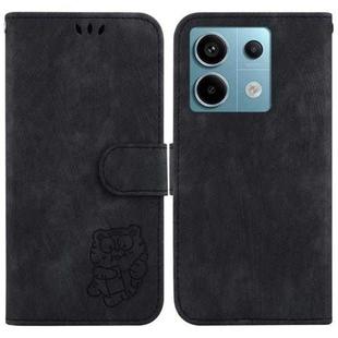 For Xiaomi Redmi Note 13 Pro 5G Little Tiger Embossed Leather Phone Case(Black)