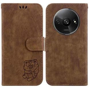 For Xiaomi Redmi A3 Little Tiger Embossed Leather Phone Case(Brown)