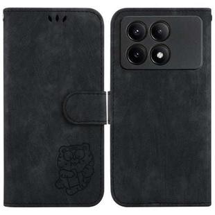 For Xiaomi Redmi K70E / Poco X6 Pro Little Tiger Embossed Leather Phone Case(Black)