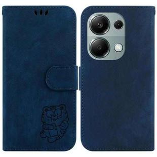 For Xiaomi Poco M6 Pro 4G Little Tiger Embossed Leather Phone Case(Dark Blue)