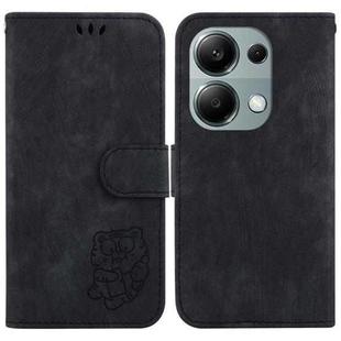 For Xiaomi Poco M6 Pro 4G Little Tiger Embossed Leather Phone Case(Black)