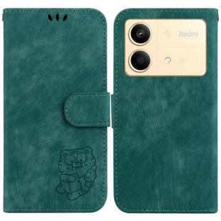 For Xiaomi Redmi Note 13R Pro Little Tiger Embossed Leather Phone Case(Green)