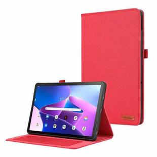 For Lenovo Tab M10 5G 10.6 Horizontal Flip TPU + Fabric PU Leather Tablet Case(Red)