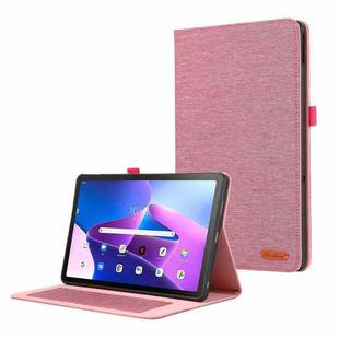 For Lenovo Tab M10 5G 10.6 Horizontal Flip TPU + Fabric PU Leather Tablet Case(Rose Red)