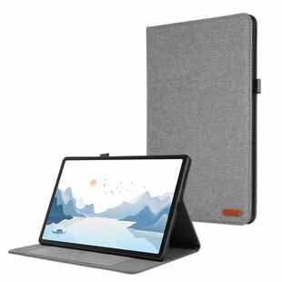 For Lenovo Tab P12 Horizontal Flip TPU + Fabric PU Leather Tablet Case(Grey)