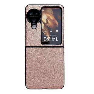 For OPPO Find N3 Flip Gradient Color Glitter Shockproof Protective Phone Case(Rose Gold)