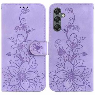 For Samsung Galaxy S23 FE 5G Lily Embossed Leather Phone Case(Purple)