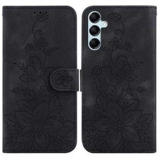 For Samsung Galaxy M54 Lily Embossed Leather Phone Case(Black)