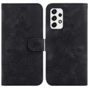 For Samsung Galaxy A53 5G Lily Embossed Leather Phone Case(Black)