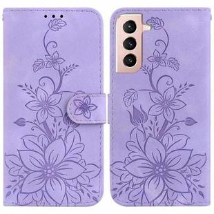 For Samsung Galaxy S21+ 5G Lily Embossed Leather Phone Case(Purple)