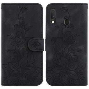 For Samsung Galaxy A10e / A20e Lily Embossed Leather Phone Case(Black)