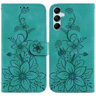 For Samsung Galaxy A15 Lily Embossed Leather Phone Case(Green)