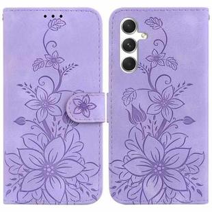 For Samsung Galaxy S24+ 5G Lily Embossed Leather Phone Case(Purple)