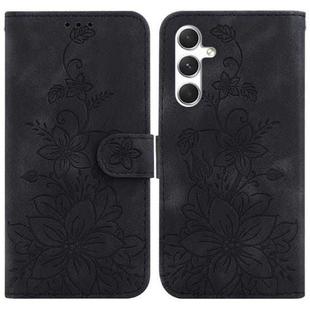 For Samsung Galaxy S24 5G Lily Embossed Leather Phone Case(Black)