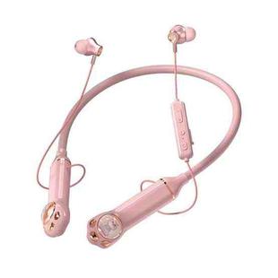 K1692 Meow Planet Neck-mounted Noise Reduction Sports Bluetooth Earphones(Pink)