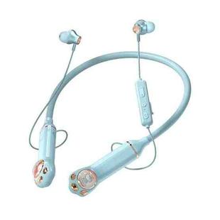 K1692 Meow Planet Neck-mounted Noise Reduction Sports Bluetooth Earphones(Blue)