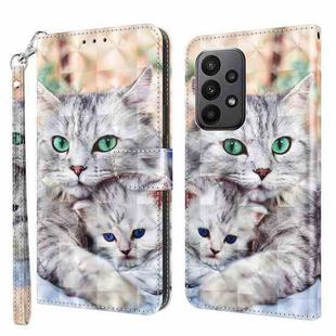 For Samsung Galaxy A25 5G 3D Painted Leather Phone Case(Two Loving Cats)