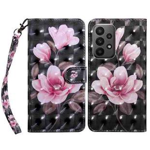 For Samsung Galaxy A25 5G 3D Painted Leather Phone Case(Pink Flower)