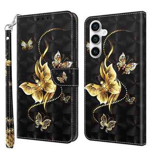 For Samsung Galaxy S23 FE 5G 3D Painted Leather Phone Case(Golden Swallow Butterfly)