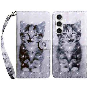 For Samsung Galaxy S23 FE 5G 3D Painted Leather Phone Case(Smile Cat)