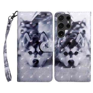 For Samsung Galaxy S24 Ultra 5G 3D Painted Leather Phone Case(Husky)