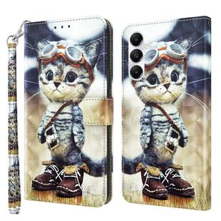 For Samsung Galaxy A35 5G 3D Painted Leather Phone Case(Naughty Cat)