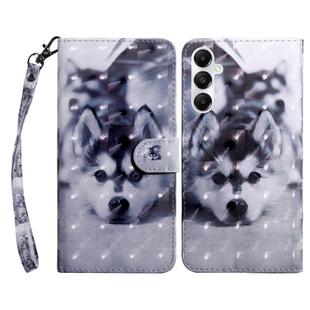For Samsung Galaxy A35 5G 3D Painted Leather Phone Case(Husky)