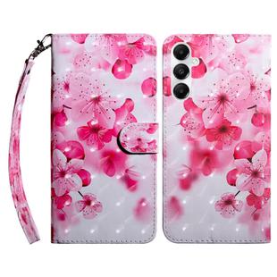For Samsung Galaxy A35 5G 3D Painted Leather Phone Case(Red Flower)