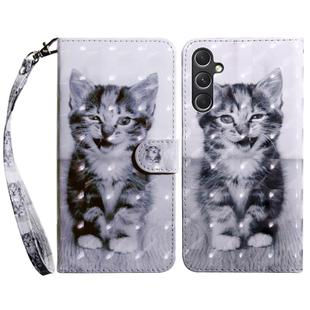 For Samsung Galaxy A55 5G 3D Painted Leather Phone Case(Smile Cat)
