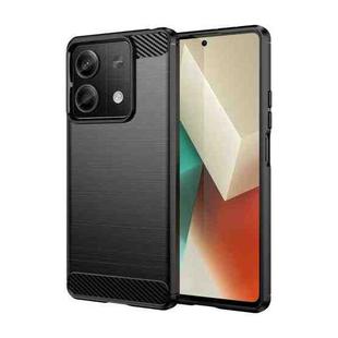 For Xiaomi Redmi Note 13 5G Brushed Texture Carbon Fiber TPU Phone Case(Black)