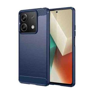 For Xiaomi Poco X6 Neo Brushed Texture Carbon Fiber TPU Phone Case(Blue)