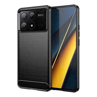 For Xiaomi Poco X6 Pro 5G Brushed Texture Carbon Fiber TPU Phone Case(Black)