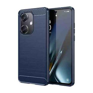 For OPPO K11 5G Brushed Texture Carbon Fiber TPU Phone Case(Blue)