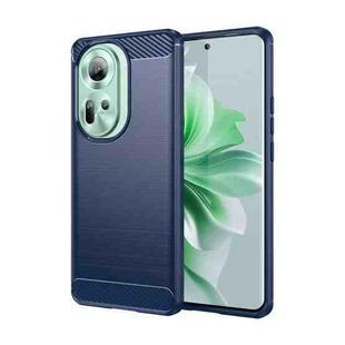 For OPPO Reno11 Global Carbon Fiber Brushed Texture TPU Phone Case(Blue)