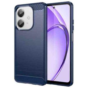 For OPPO A3x 5G India Carbon Fiber Brushed Texture TPU Phone Case(Blue)