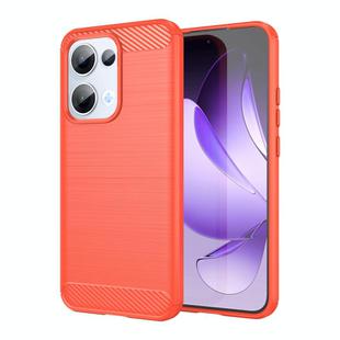 For OPPO Reno13 Global Carbon Fiber Brushed Texture TPU Phone Case(Red)