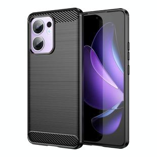 For OPPO Reno13 F 5G Carbon Fiber Brushed Texture TPU Phone Case(Black)