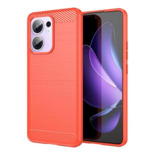 For OPPO Reno13 F 5G Carbon Fiber Brushed Texture TPU Phone Case(Red)