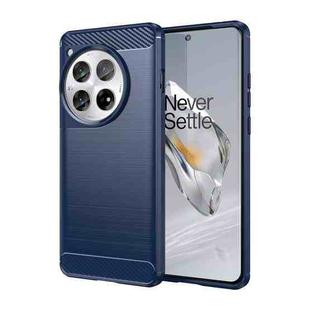 For OnePlus 12 Brushed Texture Carbon Fiber TPU Phone Case(Blue)