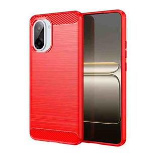 For OnePlus Ace 5 Racing Carbon Fiber Brushed Texture TPU Phone Case(Red)