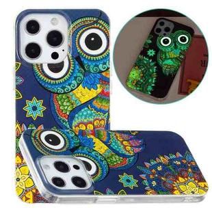 For iPhone 15 Pro Max Electroplating Soft TPU Phone Case(Blue Owl)