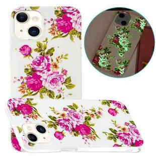 For iPhone 15 Plus Electroplating Soft TPU Phone Case(Rose Flower)