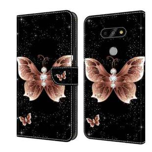 For LG K31 Crystal 3D Shockproof Protective Leather Phone Case(Pink Diamond Butterfly)