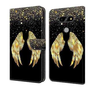 For LG K31 Crystal 3D Shockproof Protective Leather Phone Case(Golden Wings)