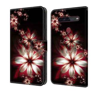 For LG K51S Crystal 3D Shockproof Protective Leather Phone Case(Fantastic Flower)