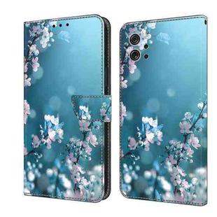 For LG Q92 5G Crystal 3D Shockproof Protective Leather Phone Case(Plum Flower)