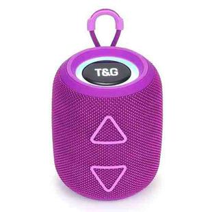 T&G TG655 Outdoor Portable TWS Wireless Bluetooth Speaker LED Light Stereo Subwoofer(Purple)
