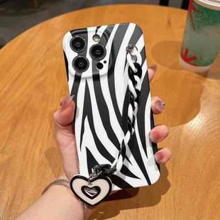 For iPhone 12 Pro Frosted Bracelet TPU Phone Case(Zebra Texture)