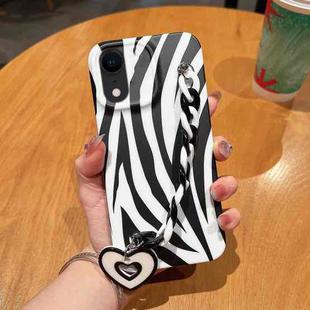 For iPhone XR Frosted Bracelet TPU Phone Case(Zebra Texture)