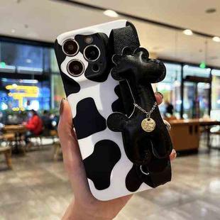 For iPhone 13 Pro Max Frosted Wrist Band TPU Phone Case(Milk Cow Texture)